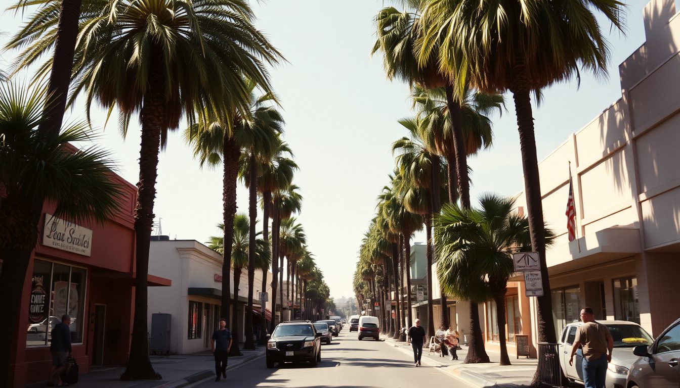 Los Angeles street scene in the afternoon